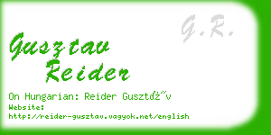 gusztav reider business card